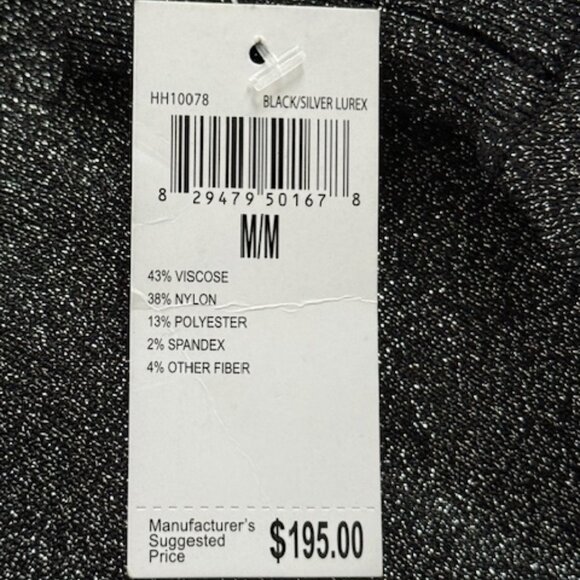 House of Harlow 1960 Women's Black Silver Lurex Metallic Dress Mock Neck Med NWT - Picture 6 of 15